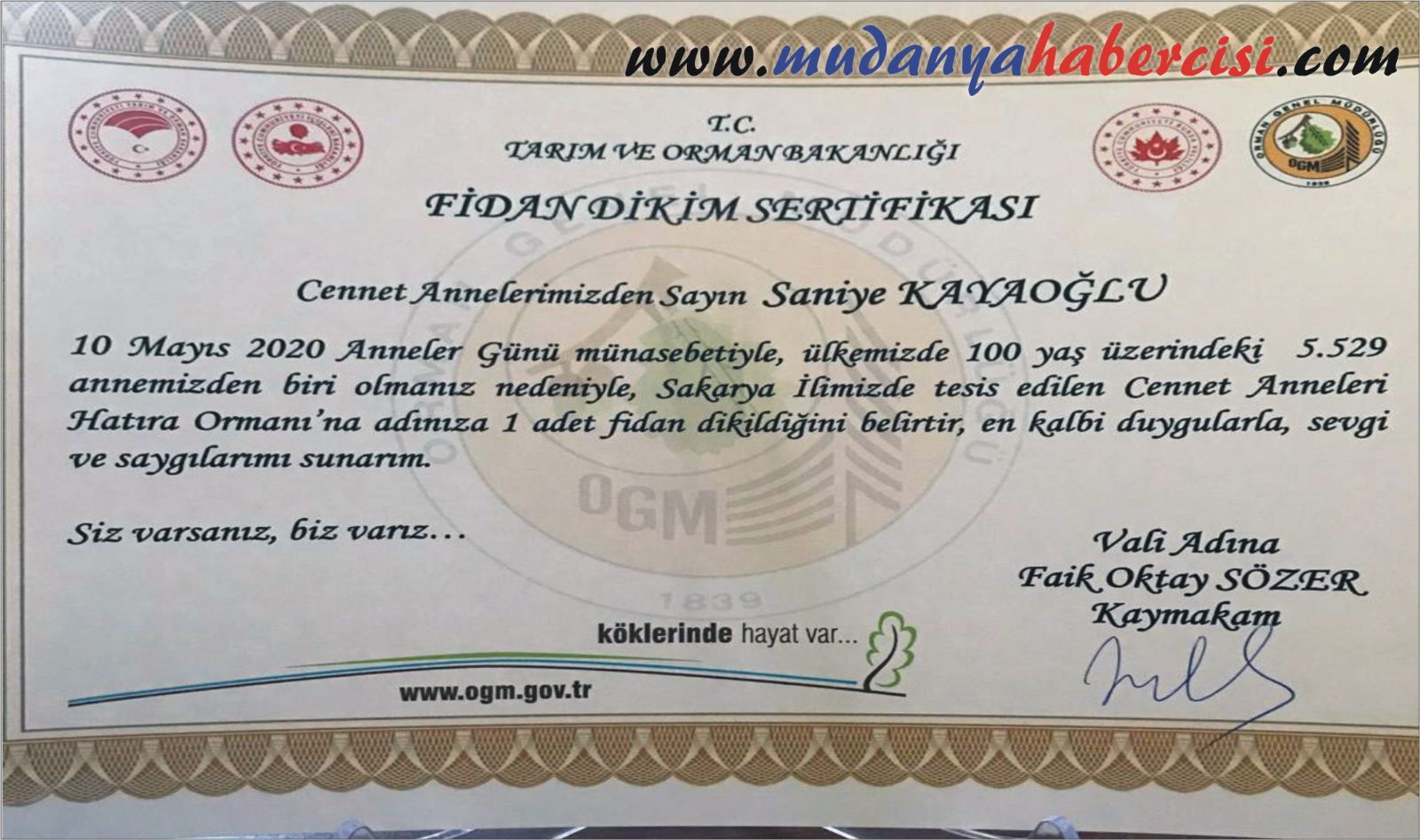 KAYMAKAM SZER CENNET ANNELERN ZYARET ETT